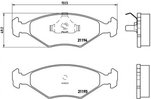Комплект тормозных колодок, диско P 23 040 BREMBO