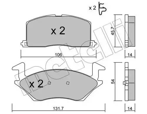 Комплект тормозных колодок, диско 22-0422-0 METELLI