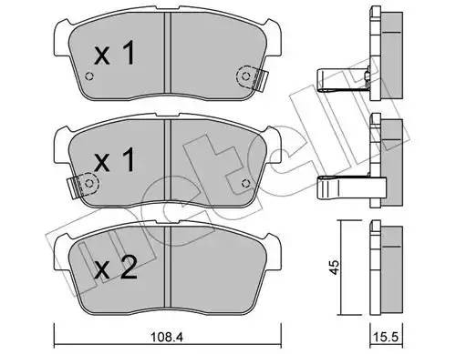 Комплект тормозных колодок, диско 22-0415-0 METELLI