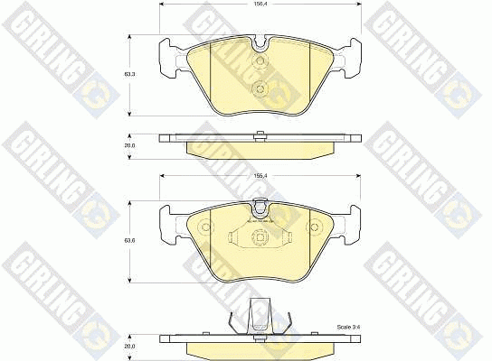 Комплект тормозных колодок, диско 6115772 GIRLING
