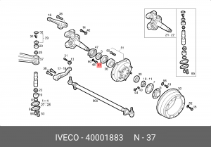 Уплотняющее кольцо, ступица колеса 40001883 IVECO