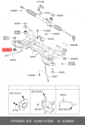 Сайлентблок подрамника 624671C000 HYUNDAI KIA