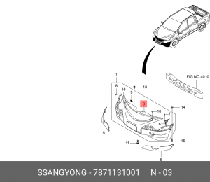 Бампер передний 7871131001 SSANG YONG