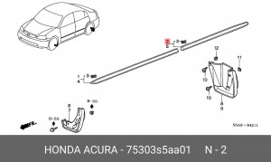 Молдинг двери 75303S5AA01 HONDA
