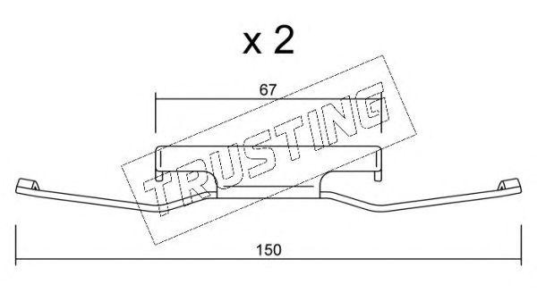 Комплектующие, колодки дискового тормоза KIT097 TRUSTING