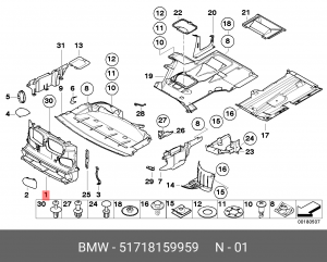 Воздуховод отопителя, кондиционирования салона 51 71 8 159 959 BMW