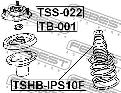 Отбойник с пыльником амортизатора подвески (комплект) TSHB-IPS10F FEBEST