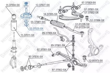 Сайлентблок - втулка амортизатора подвески 12-37025-SX STELLOX