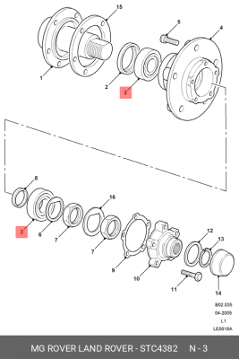 Подшипник ступицы колеса STC4382 MG ROVER LAND ROVER