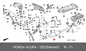 Средний глушитель выхлопных газов 18220SKNE01 HONDA