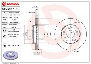 Тормозной диск 09.5457.30 BREMBO