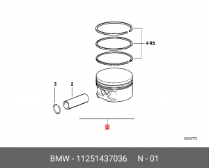 Поршень ДВС 11 25 1 437 036 BMW