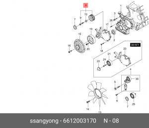 Ролик ремня приводного 6612003170 SSANG YONG