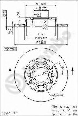 Тормозной диск 08913610 BREMBO