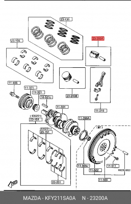 Поршень ДВС KFY211SA0A MAZDA