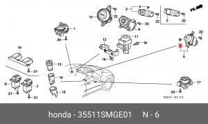 Лампа 35511SMGE01 HONDA