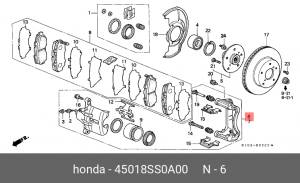 Тормозной суппорт 45018SS0A00 HONDA