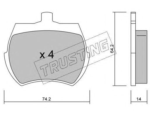 Комплект тормозных колодок, диско 0210 TRUSTING