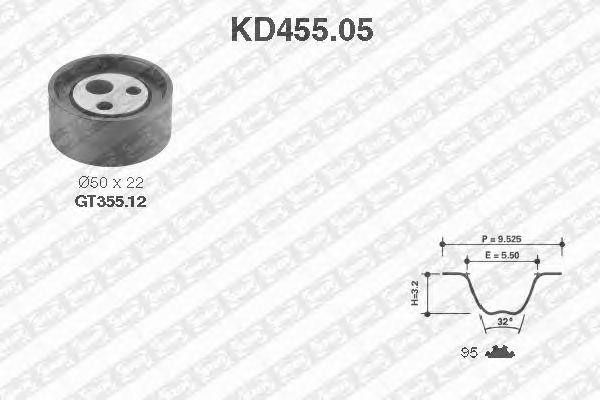 Комплект ремня ГРМ KD455.05 NTN SNR