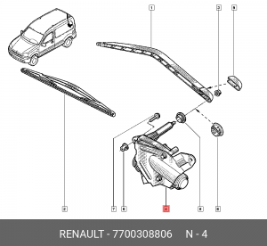 Двигатель стеклоочистителя 7700308806 RENAULT