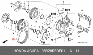 Поликлиновой ремень 38920-RBD-E01 HONDA