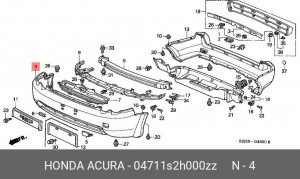 Бампер передний 04711S2H000ZZ HONDA