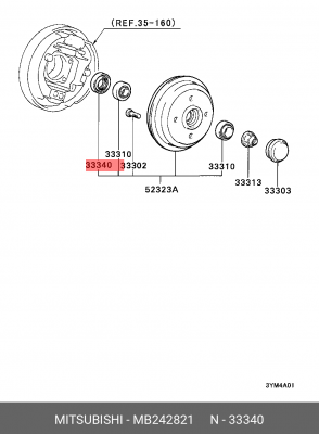 Уплотняющее кольцо, ступица колеса MB242821 MITSUBISHI