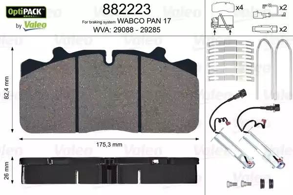 Колодки тормозные дисковые 882223 VALEO PHC