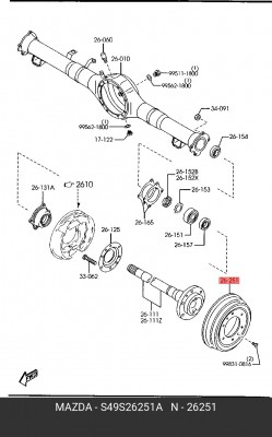 Тормозной барабан S49S26251A MAZDA