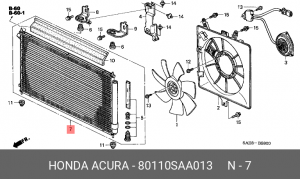 Конденсатор, кондиционер 80110SAA013 HONDA