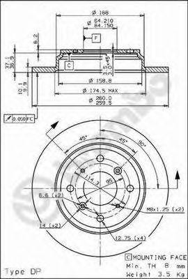 Тормозной диск 08.9139.10 BREMBO
