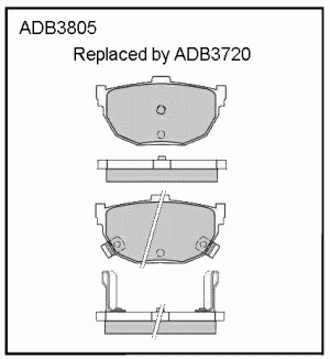 Колодки тормозные дисковые ADB3805 ALLIED NIPPON
