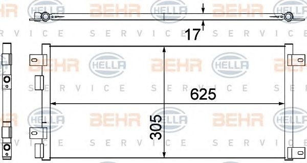 Конденсатор, кондиционер 8FC351305681 HELLA