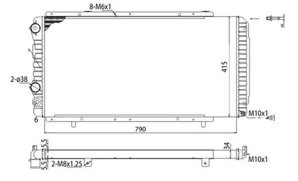 Радиатор охлаждения ДВС 350213707003 MAGNETI MARELLI