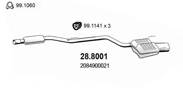 Средний / конечный глушитель ОГ 288001 ASSO