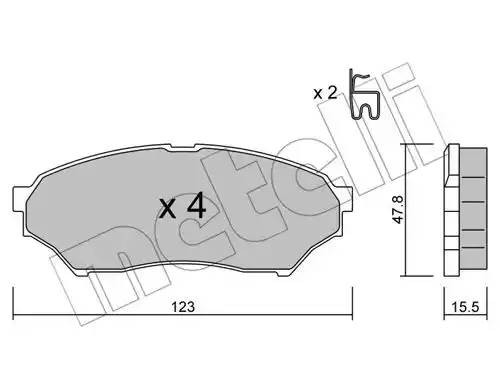 Комплект тормозных колодок, диско 2203970 METELLI