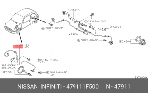 Датчик, частота вращения колеса 47911-1F500 NISSAN