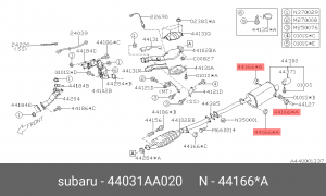 Кронштейн, система выпуска ОГ 44031AA020 SUBARU