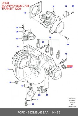 Прокладка, корпус впускного коллектора 96XM9L438AA FORD