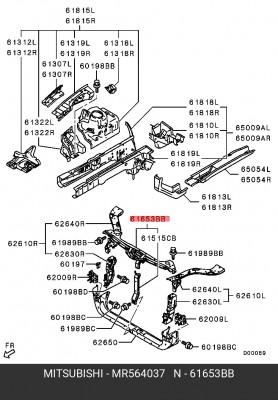 Балка передней подвески MR564037 MITSUBISHI