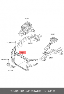 Панель передняя 641010W000 HYUNDAI KIA
