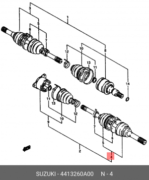 Шарнирный комплект, приводной вал 44132-60A00 SUZUKI