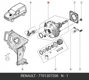 Усилитель тормозной системы 7701207200 RENAULT