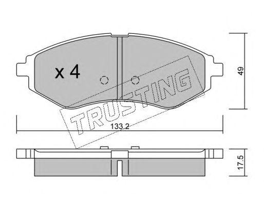 Комплект тормозных колодок, диско 5240 TRUSTING