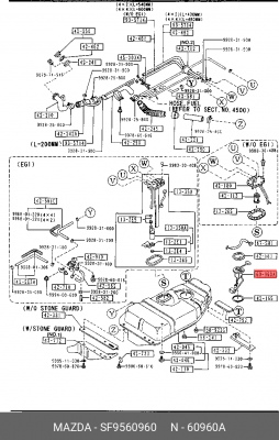 Датчик уровня топлива SF9560960 MAZDA