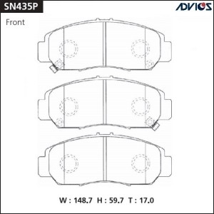Колодки тормозные дисковые SN435P ADVICS