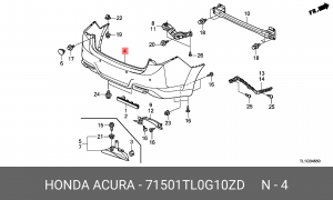 Бампер задний 71501TL0G10ZD HONDA