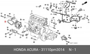 Поликлиновой ремень 31110-PM3-014 HONDA