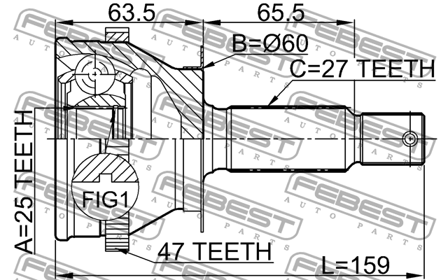 ШРУС 1210-011A47 FEBEST