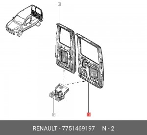 Дверь задняя 7751469197 RENAULT